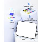 Nicpro Dry Erase Whiteboard, 9 x 12 inch Double Sided Large Magnetic Desktop White Board with Stand, 8 Pens, 1 Eraser, 4 Magnets, Portable White Board Easel - Image 2