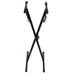 Professional Folding Glarry Single-tube X-type Keyboard Stand Black - Image 2