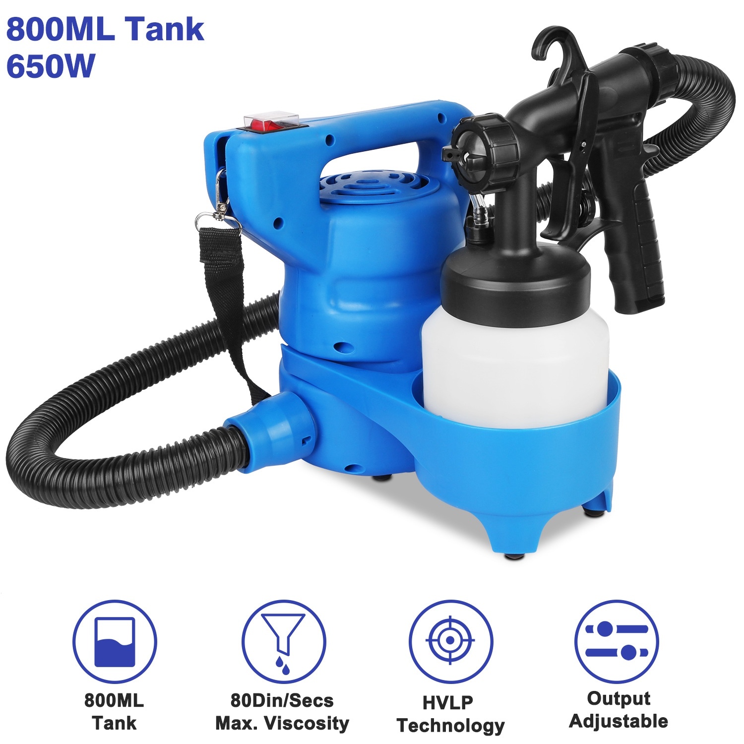 d0102hp3nwy.jpg 800ML Paint Spray Painter 650W Oil Primer Water Paint Sprayer Machine - Image 1