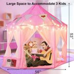 Outdoor Indoor Portable Folding Princess Castle Tent Kids Children Funny Play Fairy House Kids Play Tent(Warm LED Star Lights) - Image 16