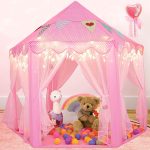 Outdoor Indoor Portable Folding Princess Castle Tent Kids Children Funny Play Fairy House Kids Play Tent(Warm LED Star Lights) - Image 18