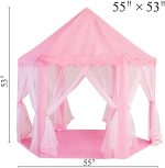 Outdoor Indoor Portable Folding Princess Castle Tent Kids Children Funny Play Fairy House Kids Play Tent(Warm LED Star Lights) - Image 4