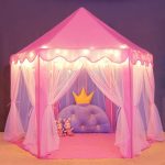 Outdoor Indoor Portable Folding Princess Castle Tent Kids Children Funny Play Fairy House Kids Play Tent(Warm LED Star Lights) - Image 6
