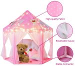 Outdoor Indoor Portable Folding Princess Castle Tent Kids Children Funny Play Fairy House Kids Play Tent(Warm LED Star Lights) - Image 8