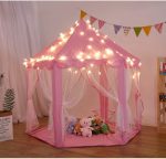 Outdoor Indoor Portable Folding Princess Castle Tent Kids Children Funny Play Fairy House Kids Play Tent(Warm LED Star Lights) - Image 9